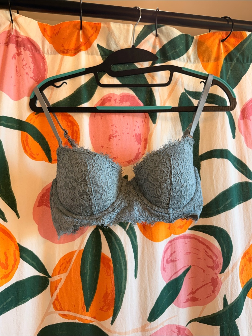 aerie Dusty Blue Lace Balconette Bra